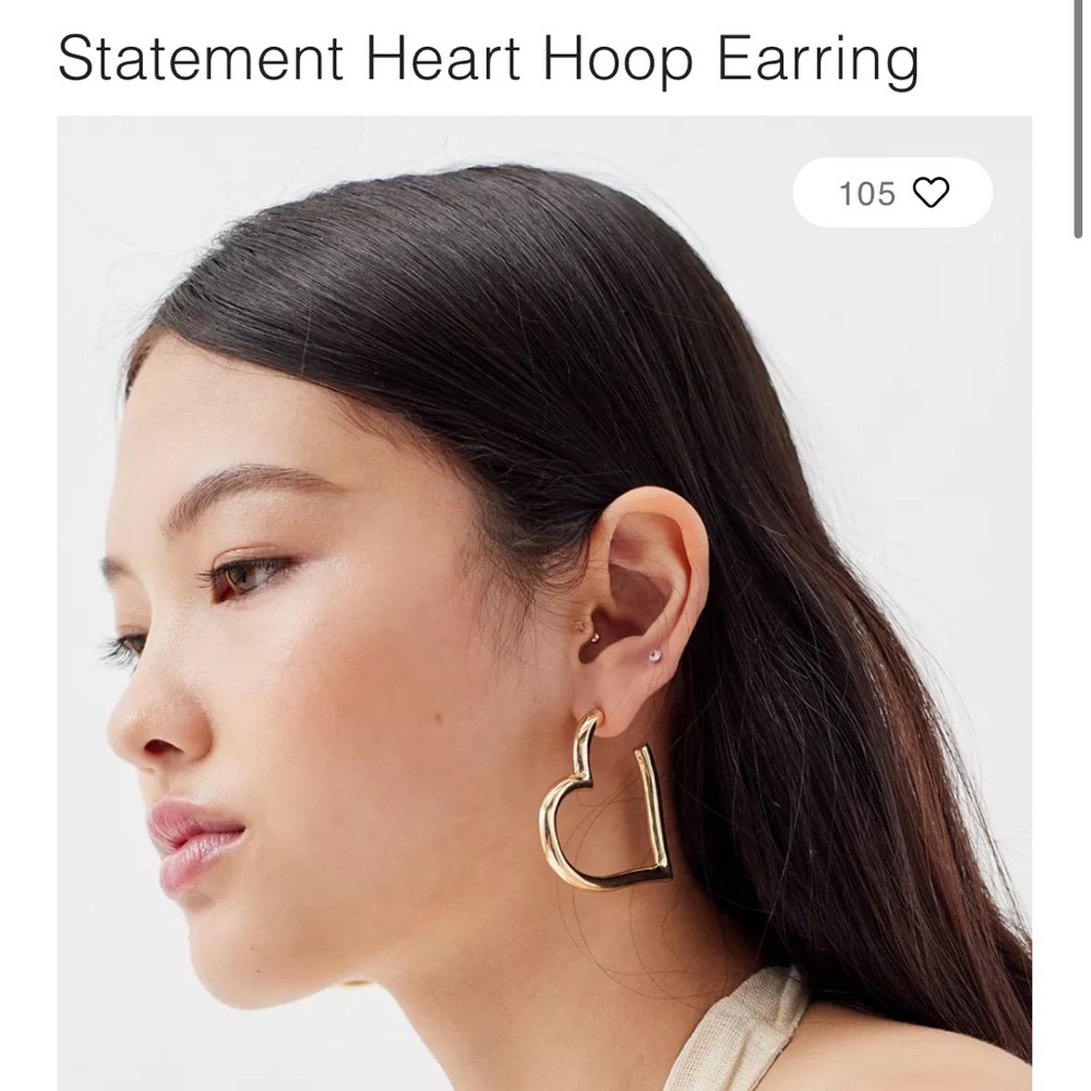 Perfect heart shaped hoop earrings - from Urban Outfitters